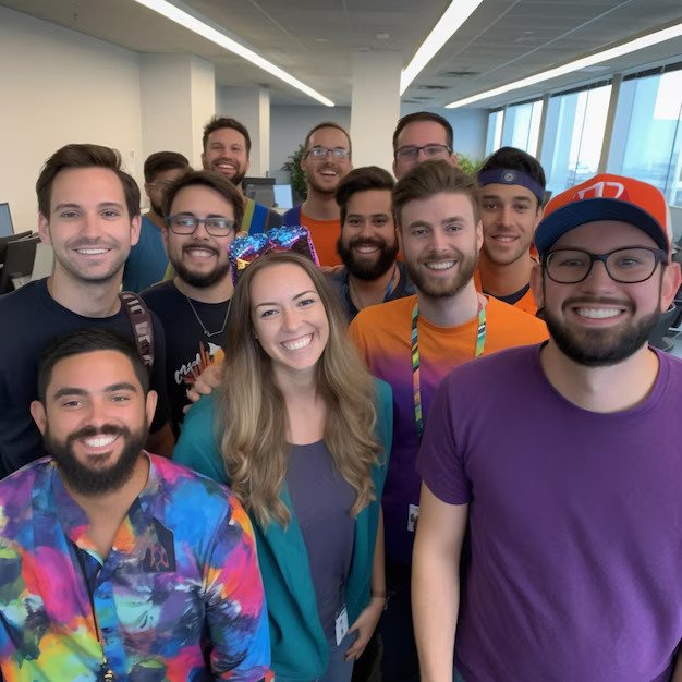 A group photo of your design team, highlighting the people behind your services.